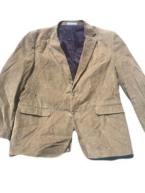 Source Unknown Men's Corduroy Blazer in Tan with Purple Lining